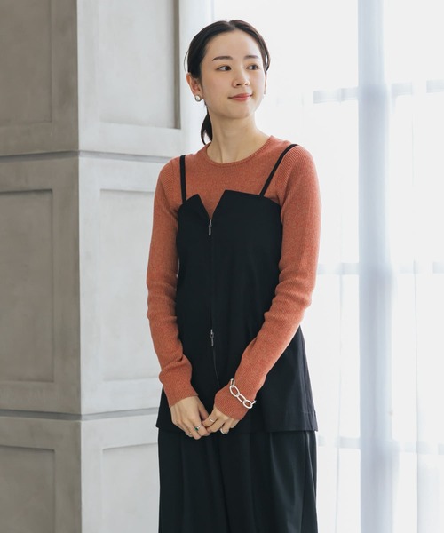 URBAN RESEARCH（アーバンリサーチ）の「『UR TECH』コットンメランジクルーネックニット（ニット/セーター・レディース・オレンジ/パープル/カーキ・FREE）」の11枚目の写真