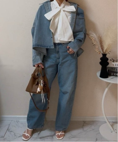 新品タグ付き⭐AMELY エメリー デニムワイドシャツ AMELY（エミリー）の「デニムワイドシャツ（シャツ/ブラウス