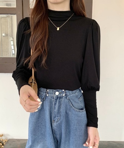 LADY LIKE(レディライク)の「パワーショルダープチハイトップス(Tシャツ/カットソー・レディース・モカ/ホワイト/ブラック・M)」の11枚目の写真