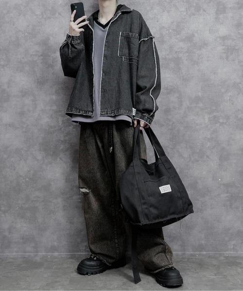 PLAN To（プラントゥ）の「Heavy Weight Punch Short Length Game Shirts L/S - ヘビーウェイトポンチショートレングスゲームシャツ(長袖)（スウェット・メンズ・ネイビー/グレー・SMALL/MEDIUM/LARGE）」の18枚目の写真