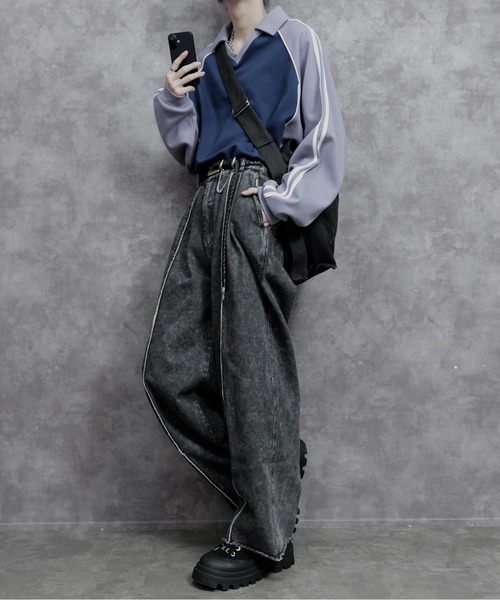 PLAN To（プラントゥ）の「Heavy Weight Punch Short Length Game Shirts L/S - ヘビーウェイトポンチショートレングスゲームシャツ(長袖)（スウェット・メンズ・ネイビー/グレー・SMALL/MEDIUM/LARGE）」の20枚目の写真