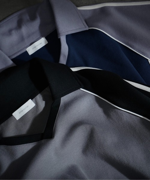 PLAN To（プラントゥ）の「Heavy Weight Punch Short Length Game Shirts L/S - ヘビーウェイトポンチショートレングスゲームシャツ(長袖)（スウェット・メンズ・ネイビー/グレー・SMALL/MEDIUM/LARGE）」の13枚目の写真