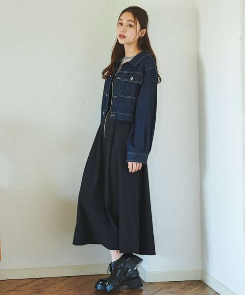 31 Sons de mode(トランテアン ソン ドゥ モード)の「BIGダブルポケットGジャン(デニムジャケット・レディース・インディゴブルー/サックスブルー・フリー)」の9枚目の写真