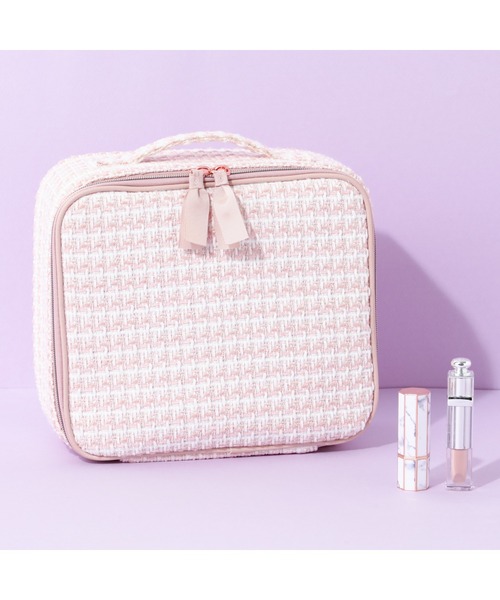 ツイード バニティ メイクバッグ ピンク（ポーチ）｜Francfranc