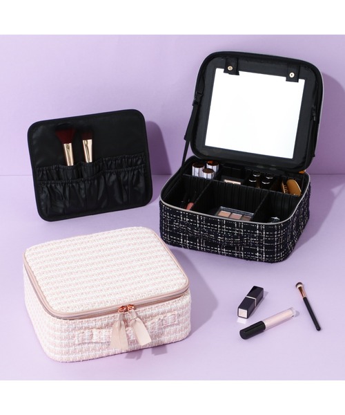 ツイード バニティ メイクバッグ ピンク（ポーチ）｜Francfranc