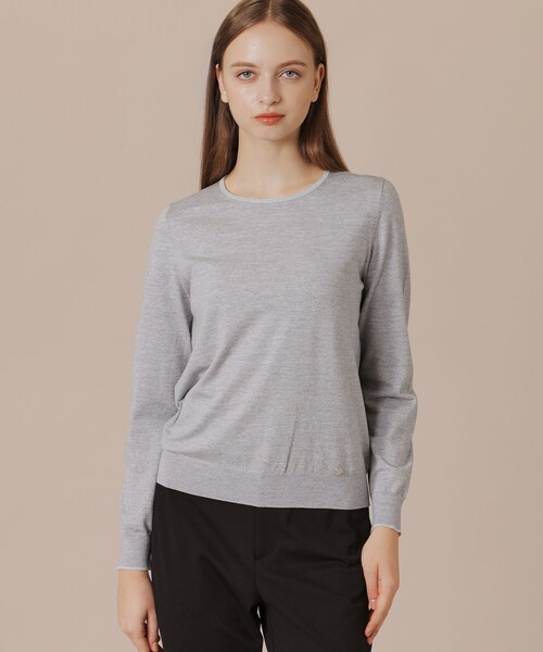 MACKINTOSH LONDON（マッキントッシュ ロンドン）の「クリアニット天竺プルオーバー（ニット/セーター・レディース・オフホワイト/パープル系その他4/グレー系その他・40/38）」の3枚目の写真