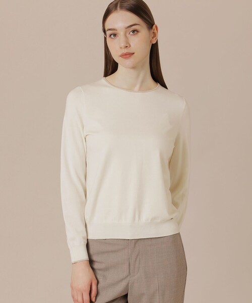 MACKINTOSH LONDON（マッキントッシュ ロンドン）の「クリアニット天竺プルオーバー（ニット/セーター・レディース・オフホワイト/パープル系その他4/グレー系その他・40/38）」の2枚目の写真