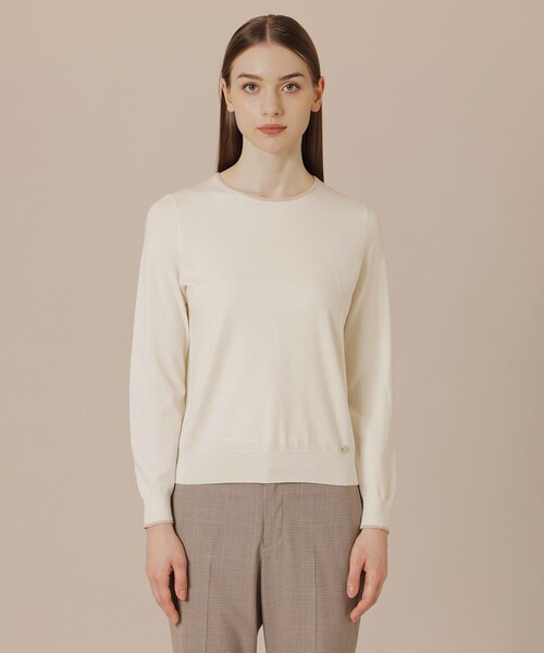 MACKINTOSH LONDON（マッキントッシュ ロンドン）の「クリアニット天竺プルオーバー（ニット/セーター・レディース・オフホワイト/パープル系その他4/グレー系その他・40/38）」の7枚目の写真