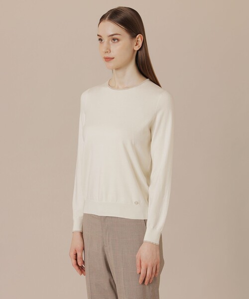 MACKINTOSH LONDON（マッキントッシュ ロンドン）の「クリアニット天竺プルオーバー（ニット/セーター・レディース・オフホワイト/パープル系その他4/グレー系その他・40/38）」の8枚目の写真