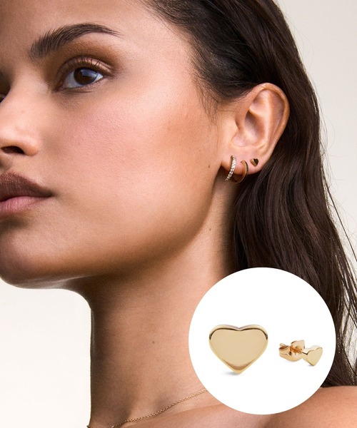 大きな取引 Heart ローズゴールド／シルバー レーディスピアス Earring Stud アクセサリー