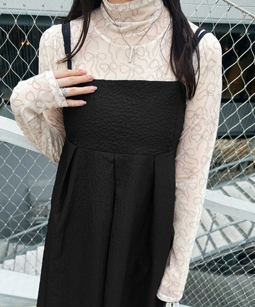 Doux Belle(ドゥーベル)の「タートルネックリボンシアートップス(Tシャツ/カットソー・レディース・ブラック/グレー/オフホワイト・MEDIUM)」の13枚目の写真