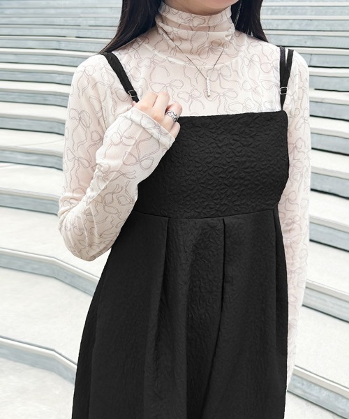 Doux Belle(ドゥーベル)の「タートルネックリボンシアートップス(Tシャツ/カットソー・レディース・ブラック/グレー/オフホワイト・MEDIUM)」の14枚目の写真