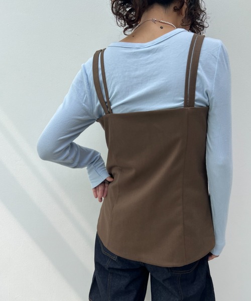 y/m(イム)の「【セットアップ対応】ダブルストラップフロントボタンビスチェ(ベスト・レディース・ブラック/ブラウン・FREE)」の22枚目の写真