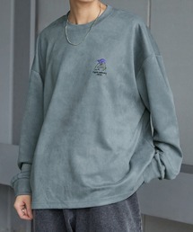 ワンポイント刺繍ビッグシルエットブラッシュドプルオーバー