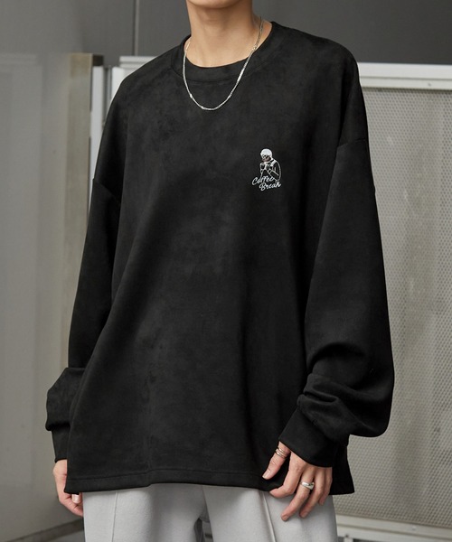 Anchor Smith（アンカー スミス）の「ワンポイント刺繍ビッグシルエットブラッシュドプルオーバー（Tシャツ/カットソー・メンズ・ブラック系/ライトグレー系/ライトグレー/ブラック/アイボリー/ブルー系・L/M）」の7枚目の写真