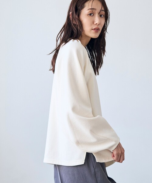RONEL(ロネル)の「【RONEL】ネップジョーゼットドルマンプルオーバー(Tシャツ/カットソー・レディース・ブラック/ダークグリーン/オフホワイト・S/M/L)」の8枚目の写真