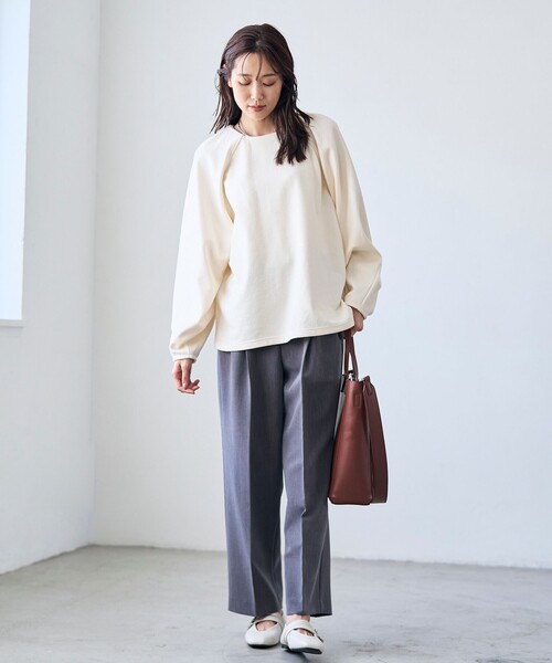 RONEL(ロネル)の「【RONEL】ネップジョーゼットドルマンプルオーバー(Tシャツ/カットソー・レディース・ブラック/ダークグリーン/オフホワイト・S/M/L)」の9枚目の写真