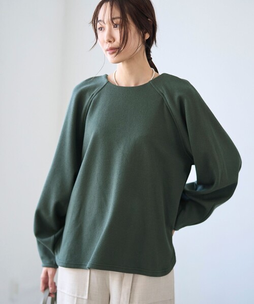 RONEL(ロネル)の「【RONEL】ネップジョーゼットドルマンプルオーバー(Tシャツ/カットソー・レディース・ブラック/ダークグリーン/オフホワイト・S/M/L)」の13枚目の写真