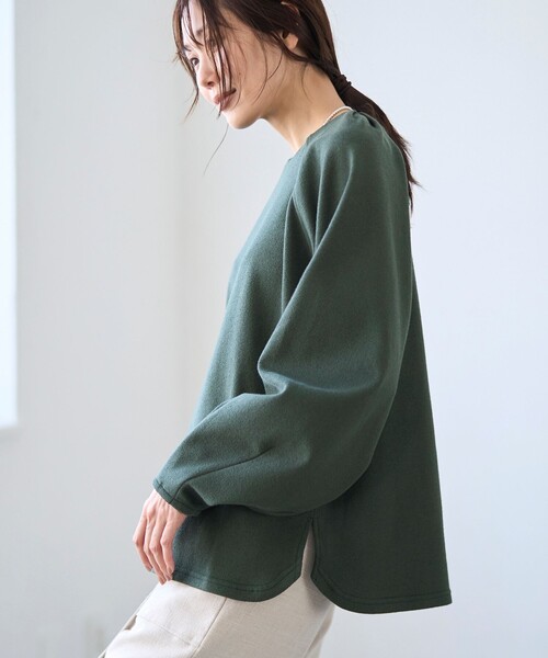 RONEL(ロネル)の「【RONEL】ネップジョーゼットドルマンプルオーバー(Tシャツ/カットソー・レディース・ブラック/ダークグリーン/オフホワイト・S/M/L)」の14枚目の写真
