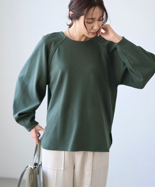RONEL(ロネル)の「【RONEL】ネップジョーゼットドルマンプルオーバー(Tシャツ/カットソー・レディース・ブラック/ダークグリーン/オフホワイト・S/M/L)」の15枚目の写真