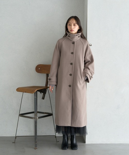 earth music&ecology(アースミュージックアンドエコロジー)の「2WAYカラーロングコート(チェスターコート・レディース・ブラック/ベージュ/モカ・M/L)」の5枚目の写真
