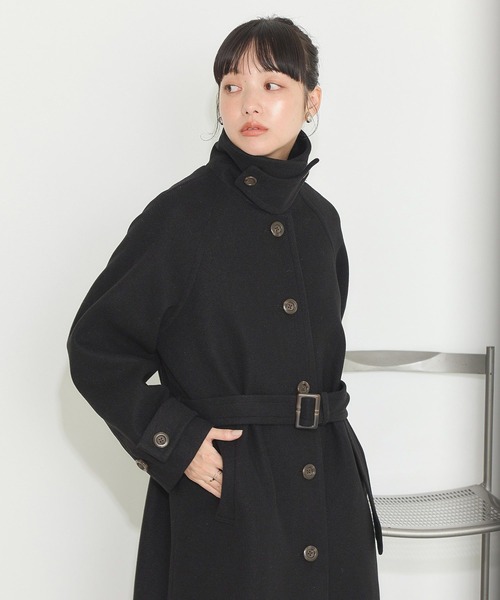 earth music&ecology(アースミュージックアンドエコロジー)の「2WAYカラーロングコート(チェスターコート・レディース・ブラック/ベージュ/モカ・M/L)」の14枚目の写真