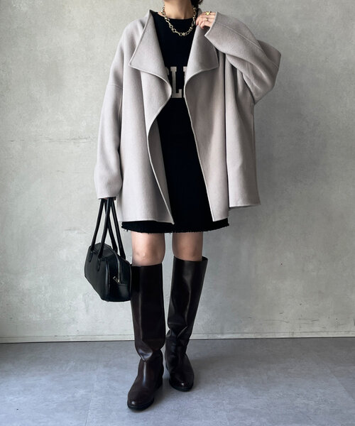 DouDou（ドゥドゥ）の「ハンドメイドミドル丈コート（その他アウター・レディース・グリーン/ベージュ/オフホワイト/ブラック・FREE）」の7枚目の写真