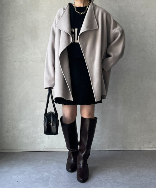 DouDou（ドゥドゥ）の「ハンドメイドミドル丈コート（その他アウター・レディース・グリーン/ベージュ/オフホワイト/ブラック・FREE）」の8枚目の写真