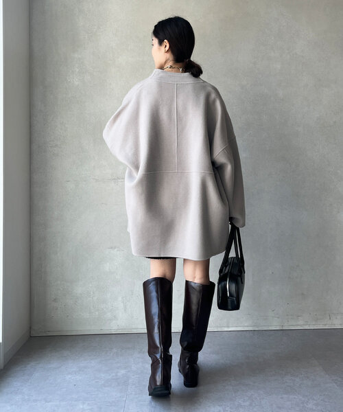 DouDou（ドゥドゥ）の「ハンドメイドミドル丈コート（その他アウター・レディース・グリーン/ベージュ/オフホワイト/ブラック・FREE）」の9枚目の写真