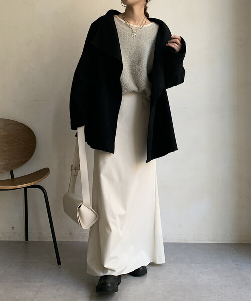 DouDou（ドゥドゥ）の「ハンドメイドミドル丈コート（その他アウター・レディース・グリーン/ベージュ/オフホワイト/ブラック・FREE）」の17枚目の写真