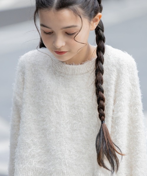 GLOBAL WORK（グローバルワーク）の「my colorニットプルオーバー/143990（ニット/セーター・キッズ・サックスブルー/ライム/オフホワイト/チャコール・160cm/150cm/140cm/130cm）」の2枚目の写真