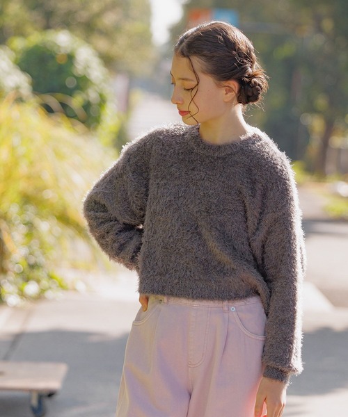 GLOBAL WORK（グローバルワーク）の「my colorニットプルオーバー/143990（ニット/セーター・キッズ・サックスブルー/ライム/オフホワイト/チャコール・160cm/150cm/140cm/130cm）」の8枚目の写真