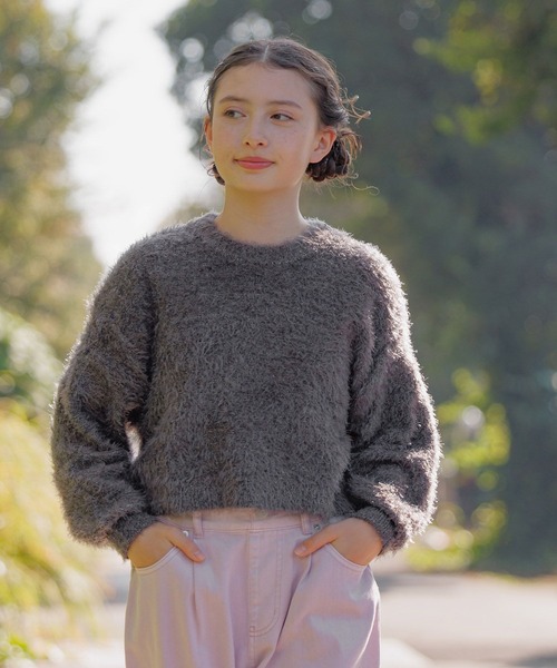 GLOBAL WORK（グローバルワーク）の「my colorニットプルオーバー/143990（ニット/セーター・キッズ・サックスブルー/ライム/オフホワイト/チャコール・160cm/150cm/140cm/130cm）」の9枚目の写真