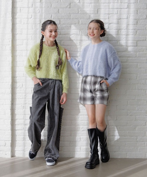 GLOBAL WORK（グローバルワーク）の「my colorニットプルオーバー/143990（ニット/セーター・キッズ・サックスブルー/ライム/オフホワイト/チャコール・160cm/150cm/140cm/130cm）」の14枚目の写真