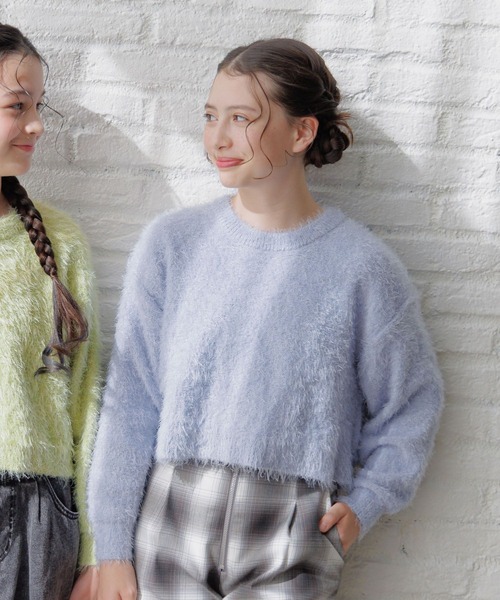 GLOBAL WORK（グローバルワーク）の「my colorニットプルオーバー/143990（ニット/セーター・キッズ・サックスブルー/ライム/オフホワイト/チャコール・160cm/150cm/140cm/130cm）」の16枚目の写真