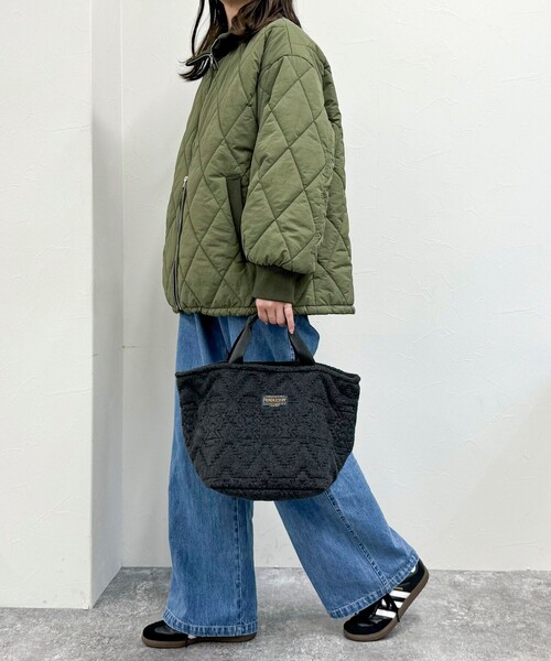 PENDLETON（ペンドルトン）の「【PENDLETON/ペンドルトン】フリースキルトトートバック（トートバッグ・レディース・ベージュ/ブラック・FREE）」の8枚目の写真