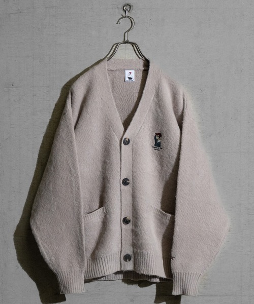 【セール】【a-r】〔Red Cap Girl/レッドキャップガール〕モヘアライク ダブルジャガード ガール刺繍 カーディガン（カーディガン/ボレロ）｜Red Cap Girl（レッドキャプガール）