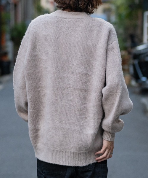 Red Cap Girl(レッドキャプガール)の「【a-r】〔Red Cap Girl/レッドキャップガール〕モヘアライク ダブルジャガード ガール刺繍 カーディガン(カーディガン/ボレロ・メンズ・ブルー/ブラック/グレイッシュベージュ・MEDIUM/LARGE)」の18枚目の写真