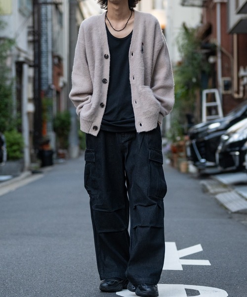 Red Cap Girl(レッドキャプガール)の「【a-r】〔Red Cap Girl/レッドキャップガール〕モヘアライク ダブルジャガード ガール刺繍 カーディガン(カーディガン/ボレロ・メンズ・ブルー/ブラック/グレイッシュベージュ・MEDIUM/LARGE)」の19枚目の写真