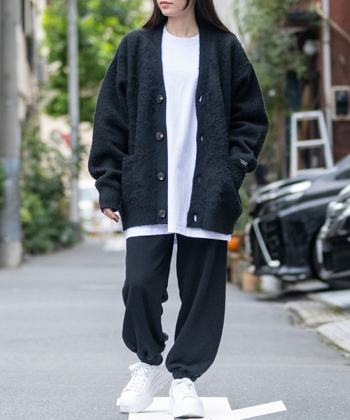 Red Cap Girl(レッドキャプガール)の「【a-r】〔Red Cap Girl/レッドキャップガール〕モヘアライク ダブルジャガード ガール刺繍 カーディガン(カーディガン/ボレロ・メンズ・ブルー/ブラック/グレイッシュベージュ・MEDIUM/LARGE)」の12枚目の写真