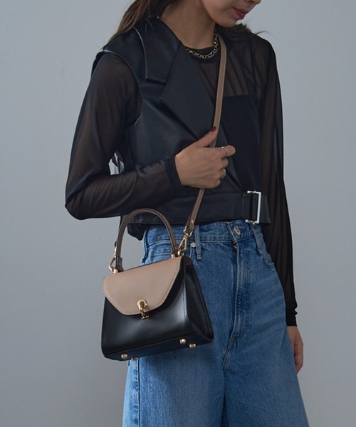 GIANNI NOTARO（ジャンニノターロ）の「【GIANNI NOTARO】バイカラー2WAYレザーショルダーハンドバッグ / 380（ショルダーバッグ・レディース・ブラウン系/ピンク・FREE）」の15枚目の写真