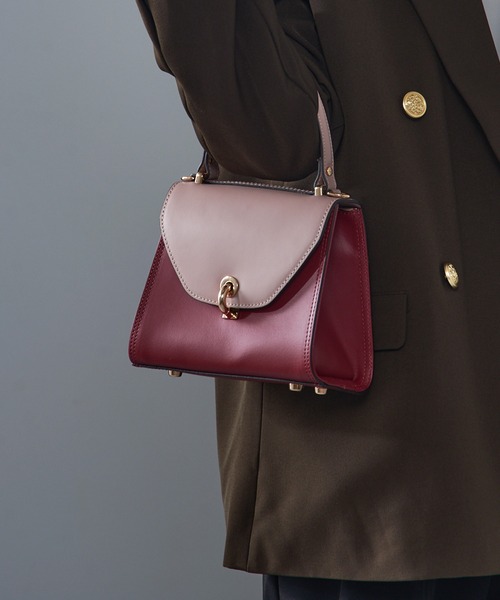 GIANNI NOTARO（ジャンニノターロ）の「【GIANNI NOTARO】バイカラー2WAYレザーショルダーハンドバッグ / 380（ショルダーバッグ・レディース・ブラウン系/ピンク・FREE）」の14枚目の写真