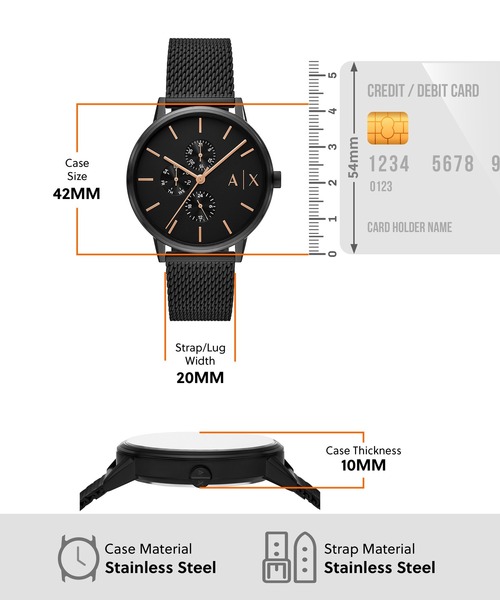 ARMANI EXCHANGE（アルマーニエクスチェンジ）の「アルマーニ・エクスチェンジ 腕時計 メンズ アナログ ステンレス AX7162SET（アナログ腕時計・メンズ・ブラック・FREE）」の7枚目の写真
