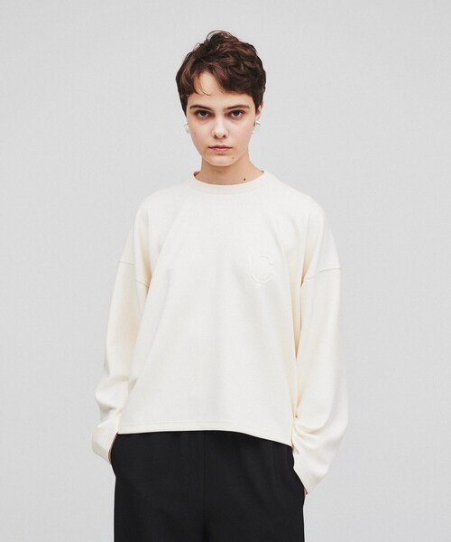 cloenc（クロエンス）の「◆【手洗い可】ロゴスウェットプルオーバー（スウェット・レディース・ブラック/アイボリー/ピンク・02）」の2枚目の写真