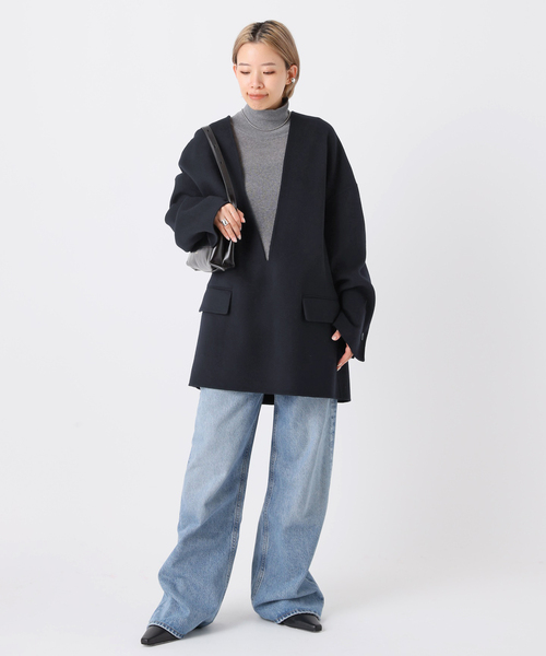 SYSTEM/システム】ディープネックウールトップ（ニット/セーター