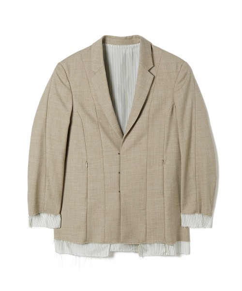 soduk(スドーク)の「invisible zip jacket(テーラードジャケット・レディース・ベージュ/ブラック・FREE)」の17枚目の写真