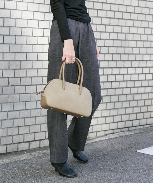 FORK&SPOON（フォークアンドスプーン）の「FORK&SPOON　ウールライクツイルイージーパンツ（その他パンツ・レディース・ブラック/チャコールグレー/ライトグレー・1/2）」の5枚目の写真