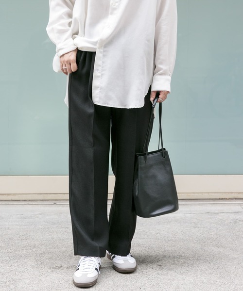 FORK&SPOON（フォークアンドスプーン）の「FORK&SPOON　ウールライクツイルイージーパンツ（その他パンツ・レディース・ブラック/チャコールグレー/ライトグレー・1/2）」の11枚目の写真