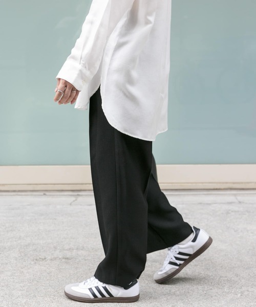 FORK&SPOON（フォークアンドスプーン）の「FORK&SPOON　ウールライクツイルイージーパンツ（その他パンツ・レディース・ブラック/チャコールグレー/ライトグレー・1/2）」の15枚目の写真