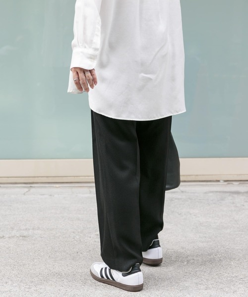 FORK&SPOON（フォークアンドスプーン）の「FORK&SPOON　ウールライクツイルイージーパンツ（その他パンツ・レディース・ブラック/チャコールグレー/ライトグレー・1/2）」の16枚目の写真